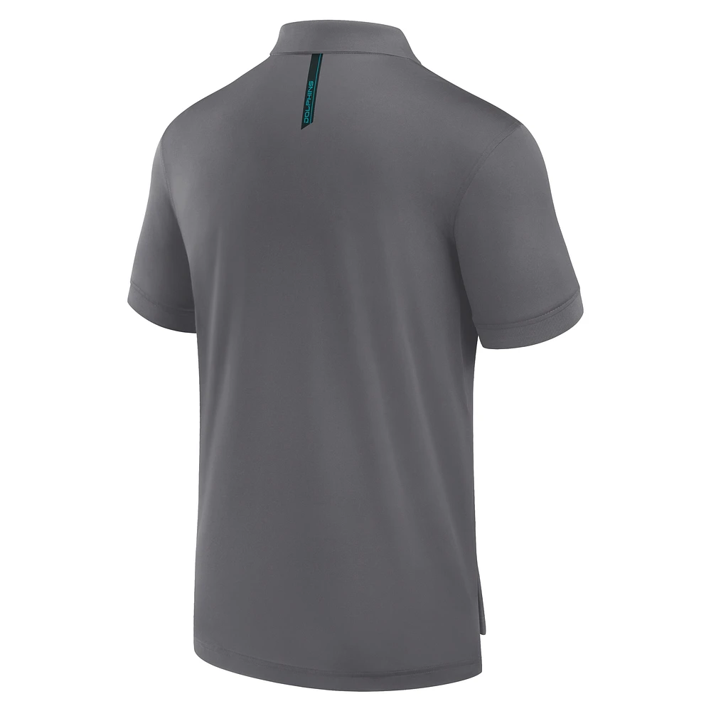 Men's Fanatics Heather Gray Miami Dolphins Front Office Move Mono Polo