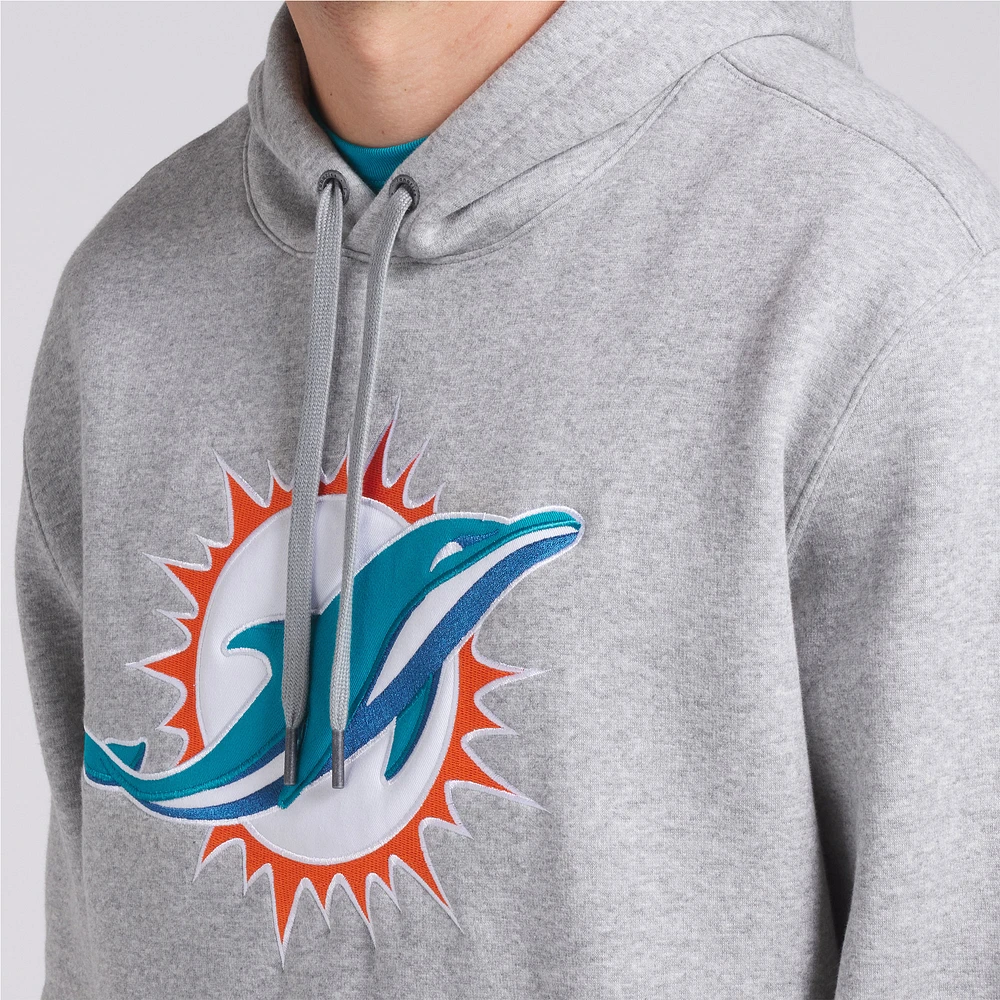 Men's Fanatics  Heather Gray Miami Dolphins Legacy Fleece Pullover Hoodie