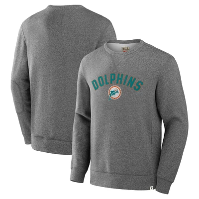 Sweat-shirt à capuche en tissu éponge boucle Fanatics Heather Grey Miami Dolphins pour homme