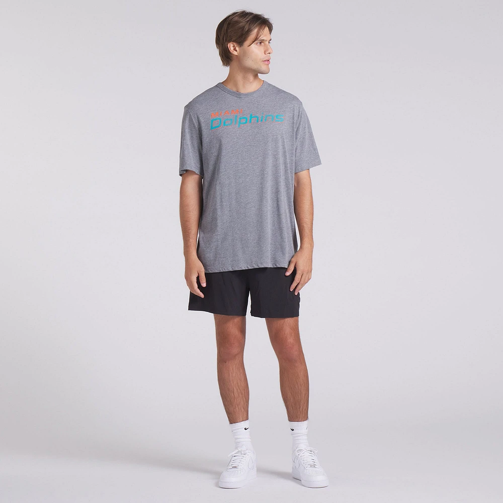 T-shirt tri-blend gris chiné Fanatics pour homme, Miami Dolphins, Pass Rush