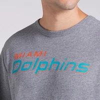 T-shirt tri-blend gris chiné Fanatics pour homme, Miami Dolphins, Pass Rush