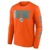 T-shirt à manches longues Fanatics Orange Miami Dolphins Big & Tall Vision pour hommes