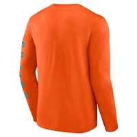 T-shirt à manches longues Fanatics Orange Miami Dolphins Big & Tall Vision pour hommes