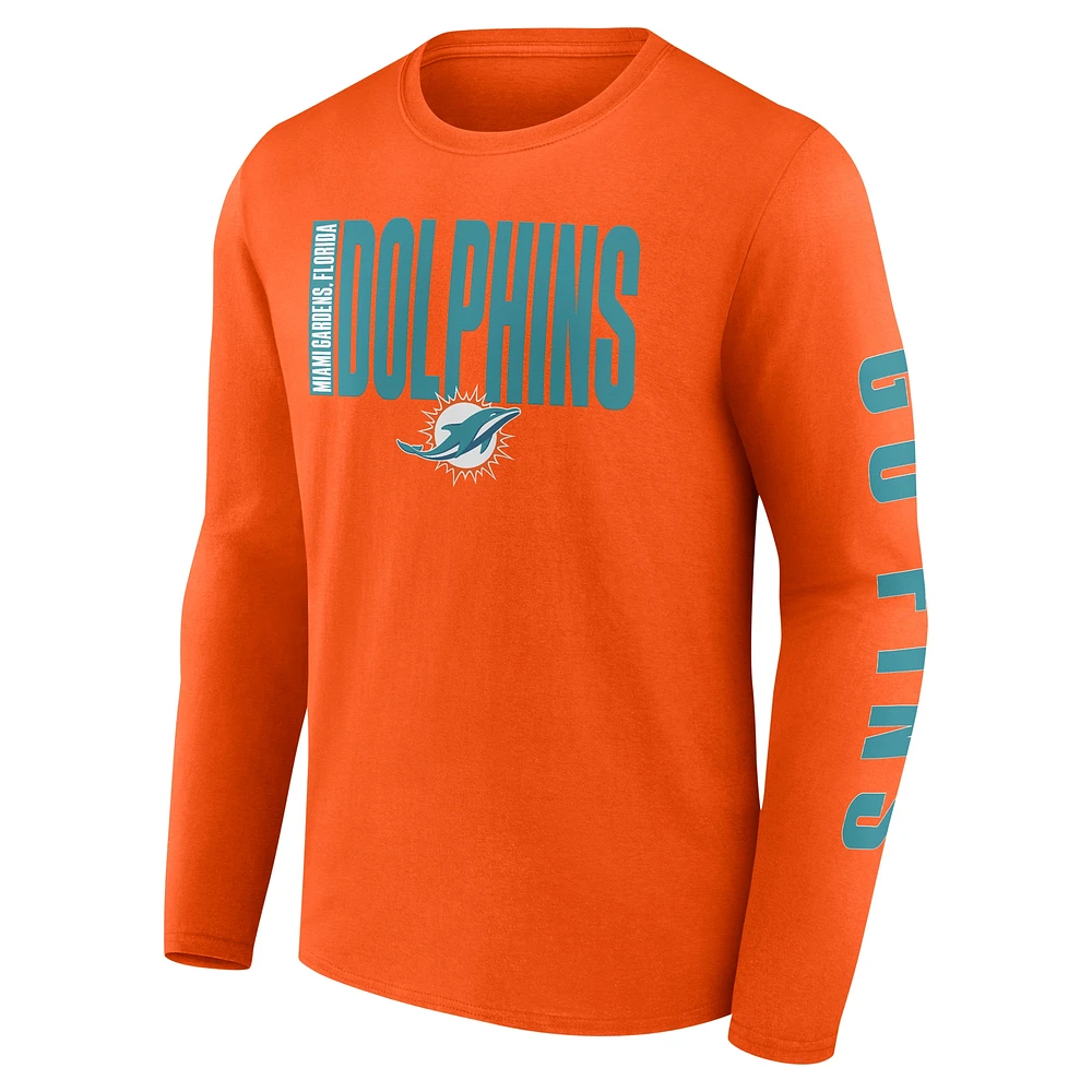 Men's Fanatics Orange Miami Dolphins Vision Long Sleeve T-Shirt