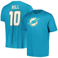 T-shirt avec nom et numéro de joueur Fanatics Tyreek Hill Aqua Miami Dolphins pour hommes