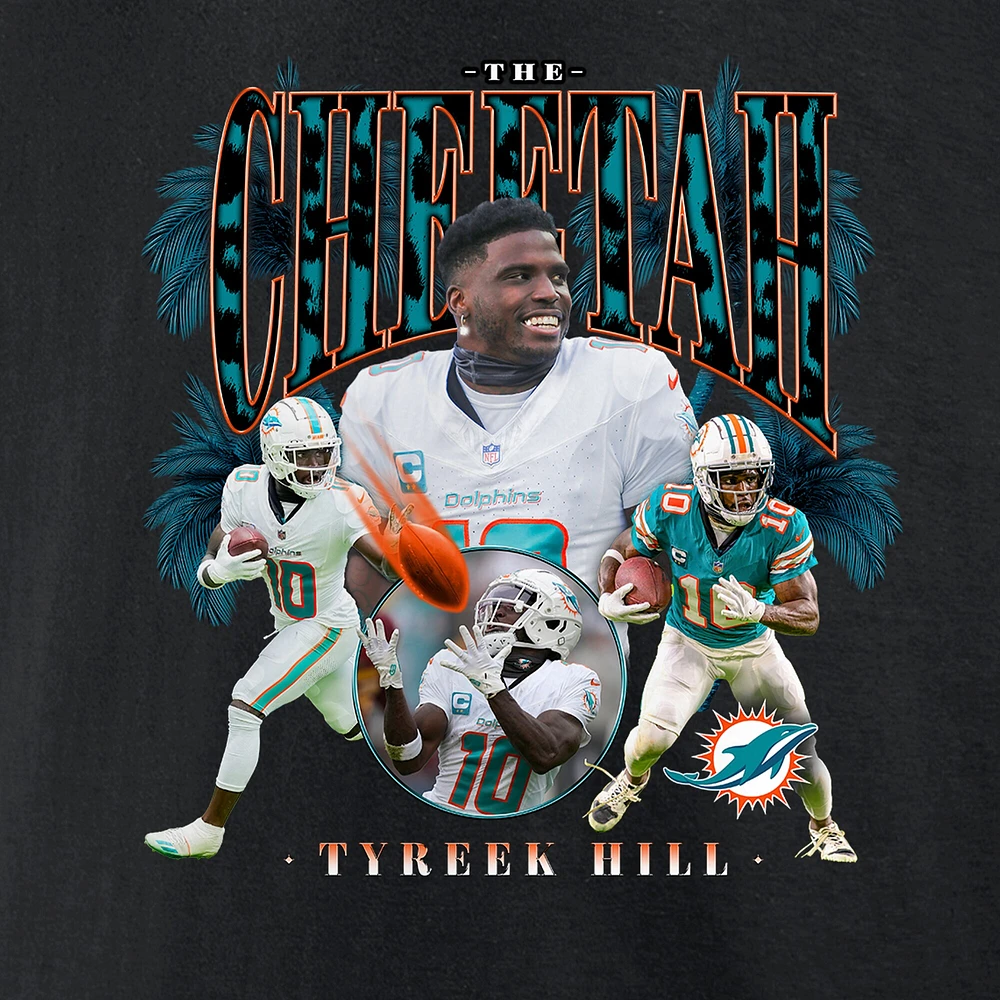 T-shirt graphique Fanatics Tyreek Hill pour hommes, noir, Miami Dolphins Notorious Player