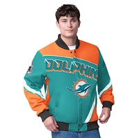 Veste de course à boutons-pression G-III Extreme Aqua Miami Dolphins Maximum pour homme