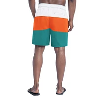 Men's G-III Sports by Carl Banks  Aqua/Orange Miami Dolphins Sunrise Volley Swim Shorts
