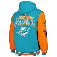 Veste à capuche entièrement zippée blocs de couleurs G-III Sports by Carl Banks Aqua Miami Dolphins Player Option pour hommes