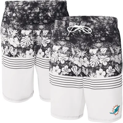 Miami Dolphins G-III Sports by Carl Banks Ocean Tide Swim Trunks - Black/White