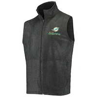 Men's Gray Miami Dolphins Houston Fleece Full-Zip Vest
