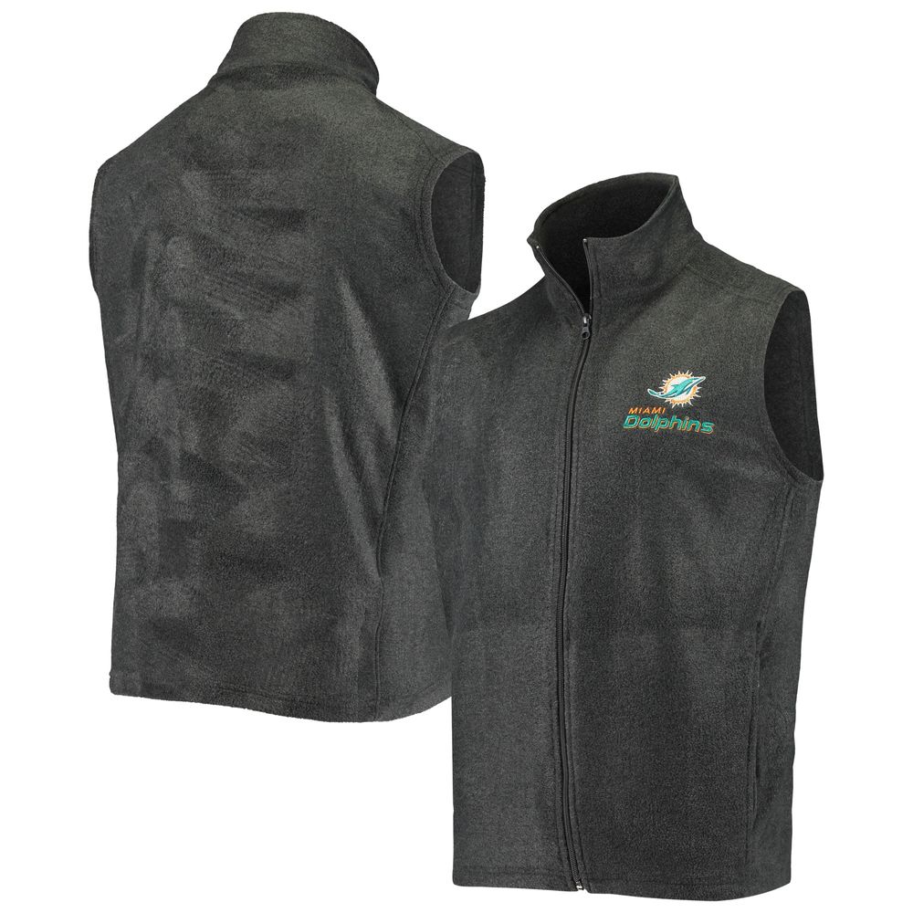 Men's Gray Miami Dolphins Houston Fleece Full-Zip Vest