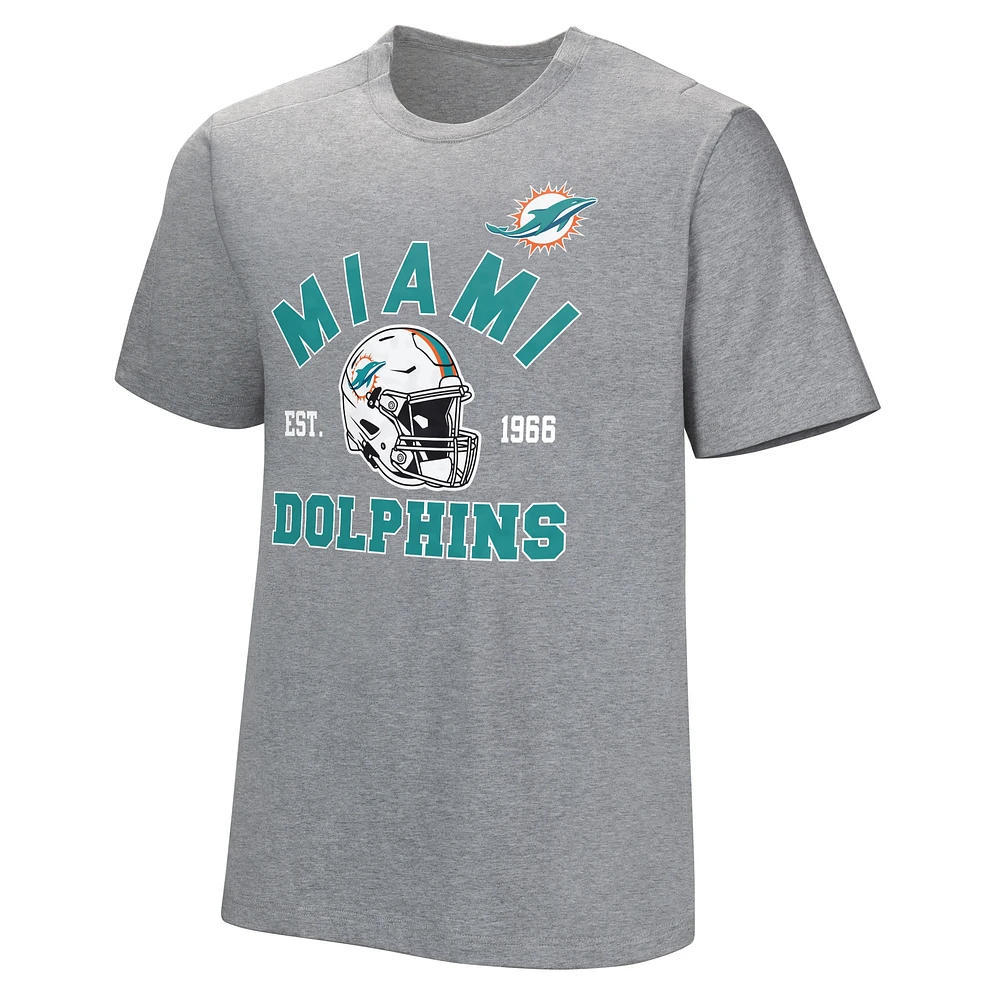 T-shirt adaptatif gris Miami Dolphins Tackle pour hommes