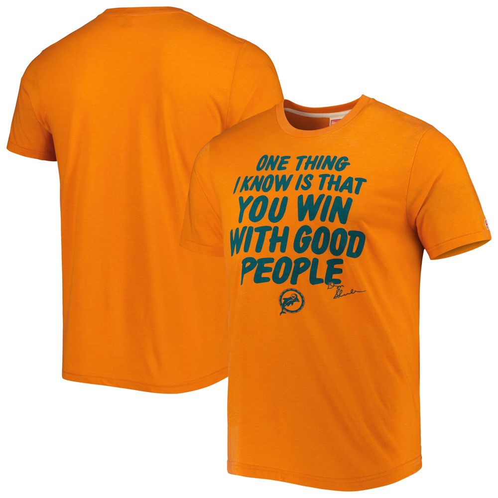 Men's Homage Orange Miami Dolphins Hyper Local Tri-Blend T-Shirt