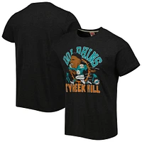 Men's Homage Tyreek Hill Heathered Heather Black Miami Dolphins Caricature Player Tri-Blend T-Shirt