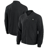 Men's J. Palmer Black Miami Dolphins Lightweight Cover-4 Tri-Blend Full-Zip Jacket
