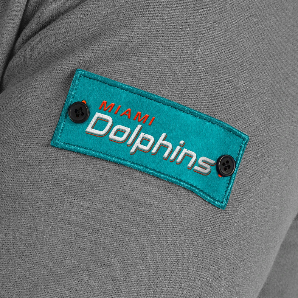Men's J. Palmer Graphite Miami Dolphins QB1 Full-Zip Sweatshirt