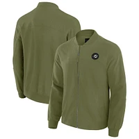 Veste légère à fermeture éclair complète J. Palmer Olive Miami Dolphins pour homme