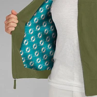 Veste légère à fermeture éclair complète J. Palmer Olive Miami Dolphins pour homme