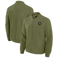 Veste légère à fermeture éclair complète J. Palmer Olive Miami Dolphins pour homme