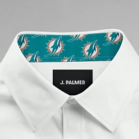 Chemise boutonnée à manches longues pour homme J. Palmer Miami Dolphins Man-In-Motion blanche