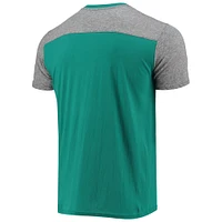Men's Majestic Threads Aqua/Gray Miami Dolphins Field Goal Slub T-Shirt
