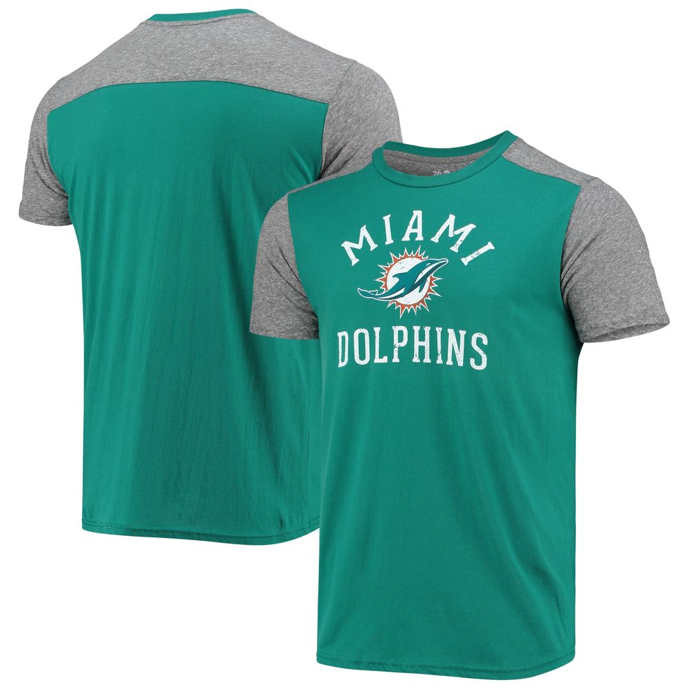 Majestic Threads Men's Majestic Threads Aqua/Gray Miami Dolphins Field Goal  Slub T-Shirt