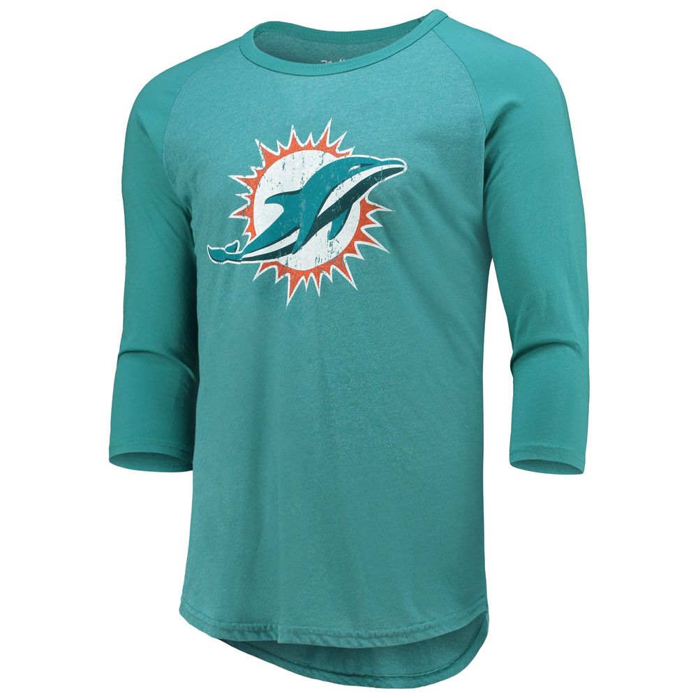 Women's Majestic Aqua Miami Dolphins Plus Size Logo V-Neck T-Shirt