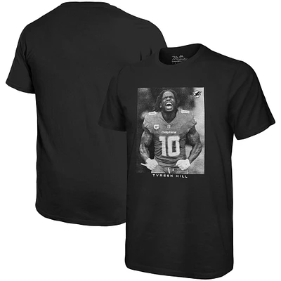 T-shirt surdimensionné avec image de joueur Majestic Threads Tyreek Hill pour hommes, noir, Miami Dolphins