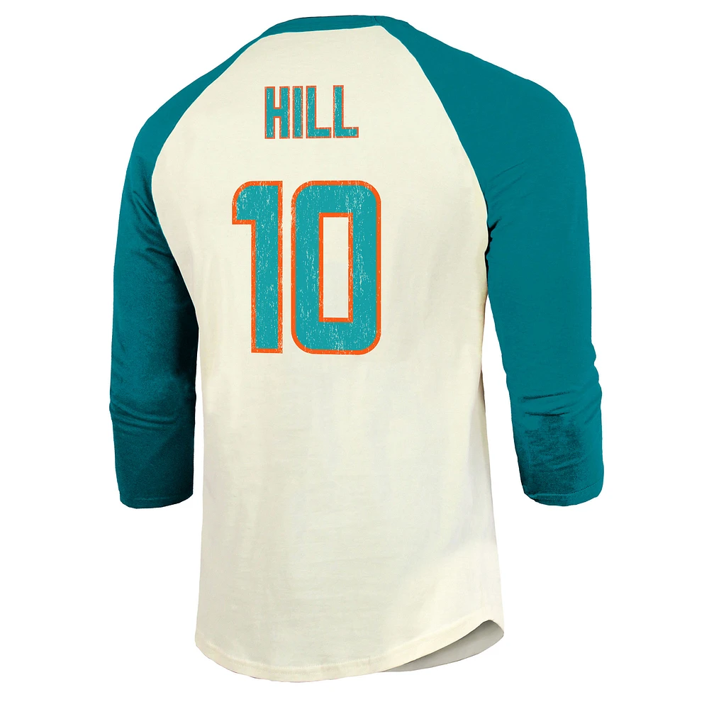 T-shirt Majestic Threads Tyreek Hill crème/aqua pour hommes