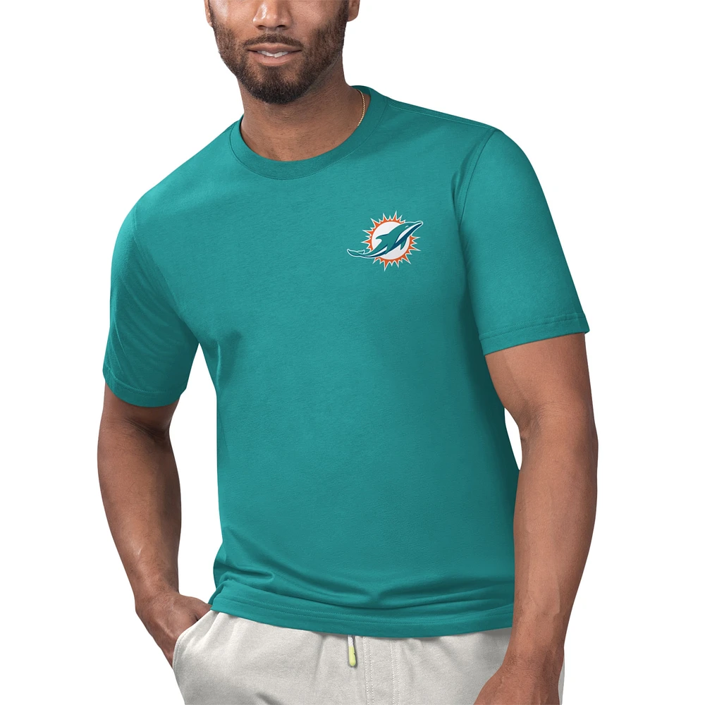 T-shirt Margaritaville Aqua Miami Dolphins License to Chill pour hommes