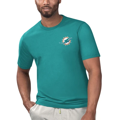 T-shirt Margaritaville Aqua Miami Dolphins License to Chill pour hommes