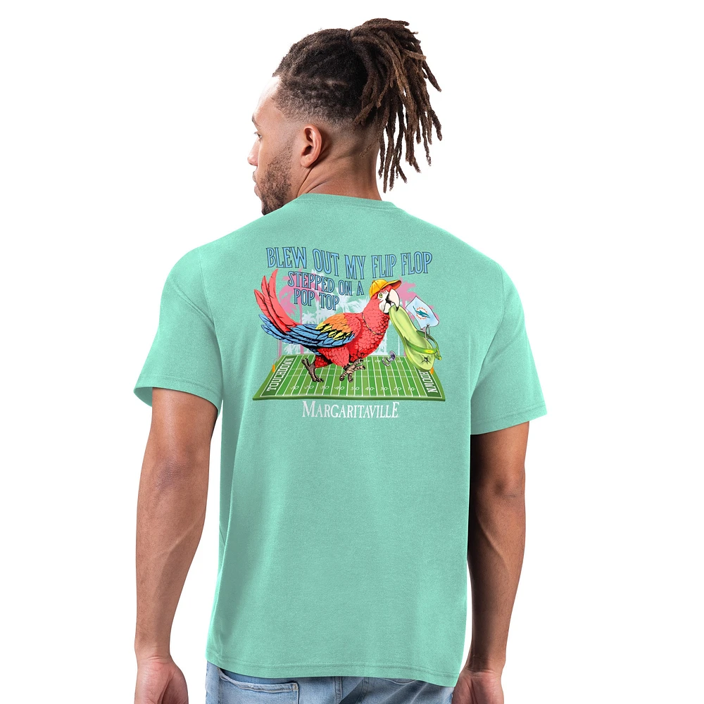 T-shirt tongs Miami Dolphins à la menthe Margaritaville pour homme