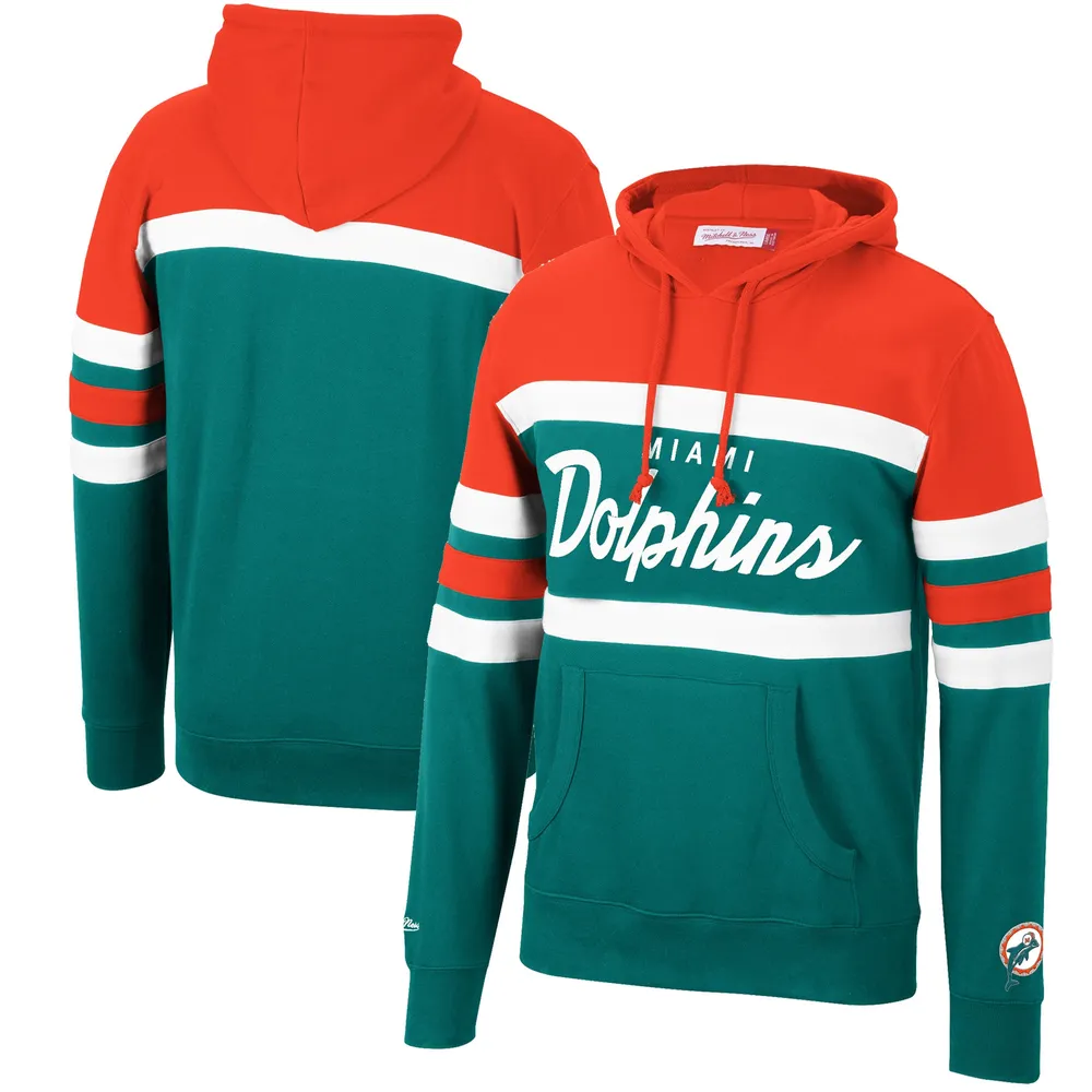 Mitchell & Ness Youth Miami Dolphins Wordmark Aqua Pullover Hoodie