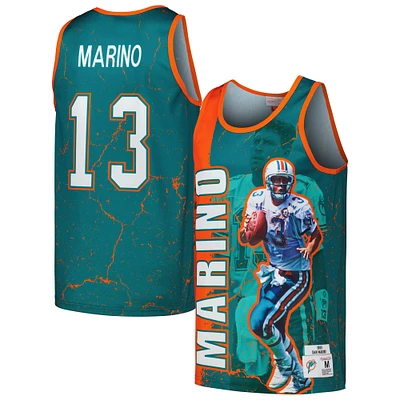 Débardeur Mitchell & Ness Dan Marino Aqua Miami Dolphins 1990 Player Burst pour hommes