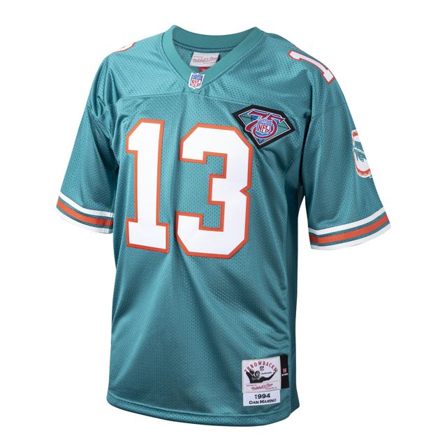 Maillot de joueur retraité authentique Mitchell & Ness Dan Marino Aqua Miami Dolphins pour hommes