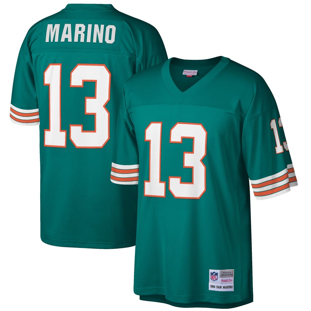 Men's Mitchell & Ness Dan Marino Aqua Miami Dolphins Big Tall 1984 Retired Player Replica Jersey