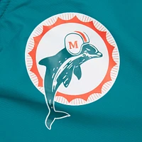 Men's Mitchell & Ness Dan Marino Aqua Miami Dolphins Retired Player Graphic Full-Zip Satin Jacket