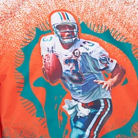 Veste en satin entièrement zippée à motif joueur retraité des Dolphins de Miami Dan Marino Aqua Mitchell & Ness pour homme