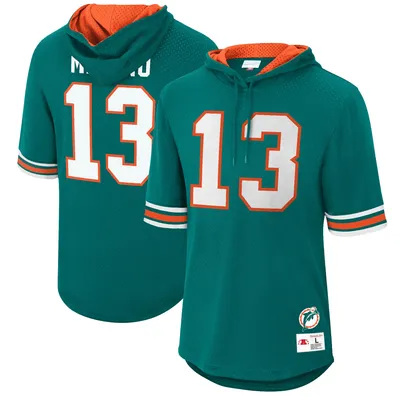 Dan Marino Miami Dolphins Mitchell & Ness Retired Player Mesh Name Number Hoodie T-Shirt - Aqua