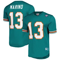 Haut en maille pour homme Mitchell & Ness Dan Marino Aqua Miami Dolphins avec nom et numéro de joueur retraité