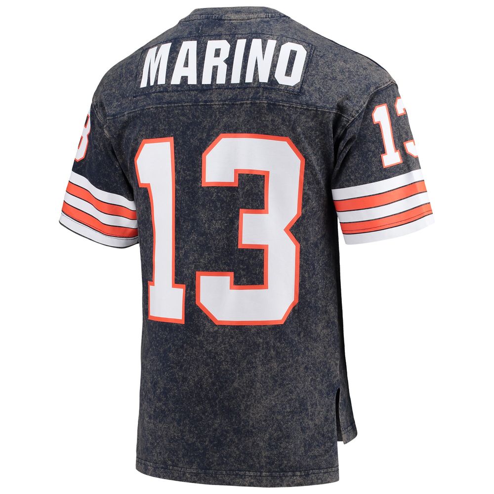 Mitchell & Ness Men's Mitchell & Ness Dan Marino Navy Miami Dolphins  Retired Player Name Number Acid Wash T-Shirt