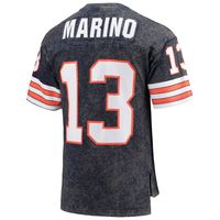 Men's Mitchell & Ness Dan Marino Navy Miami Dolphins Retired Player Name Number Acid Wash T-Shirt