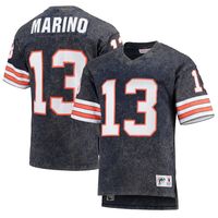 Men's Mitchell & Ness Dan Marino Navy Miami Dolphins Retired Player Name Number Acid Wash T-Shirt