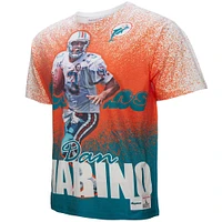 T-shirt Mitchell & Ness Dan Marino pour homme, joueur retraité des Miami Dolphins, gris