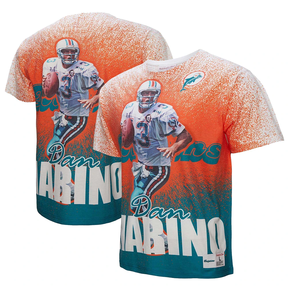 T-shirt Mitchell & Ness Dan Marino pour homme, joueur retraité des Miami Dolphins, gris