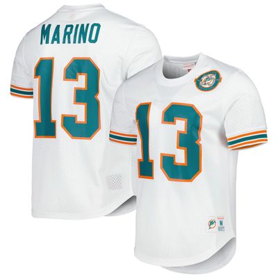 Men's Mitchell & Ness Dan Marino Aqua Miami Dolphins Retired Player Name &  Number Mesh Hoodie T-Shirt