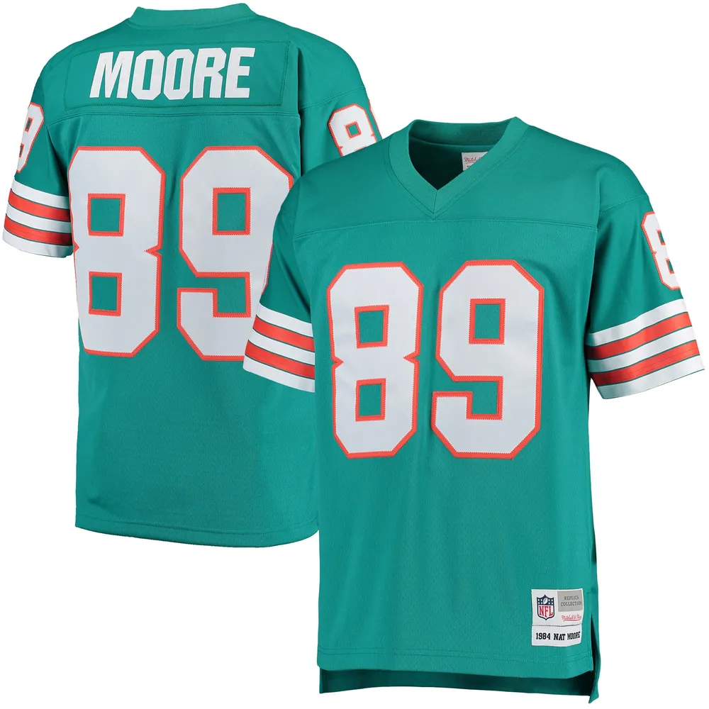 Men's Mitchell & Ness Miami Dolphins Dan Marino Aqua Retired Player Name & Number T-Shirt
