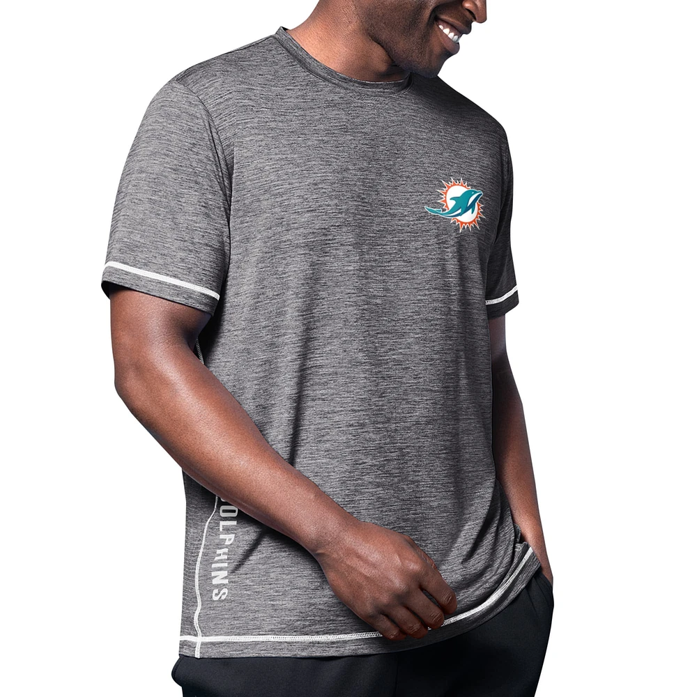 Men's MSX by Michael Strahan Black Miami Dolphins Motion Space-Dye T-Shirt