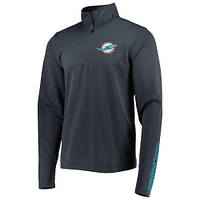 Men's MSX by Michael Strahan Charcoal Miami Dolphins Half-Zip Pullover
